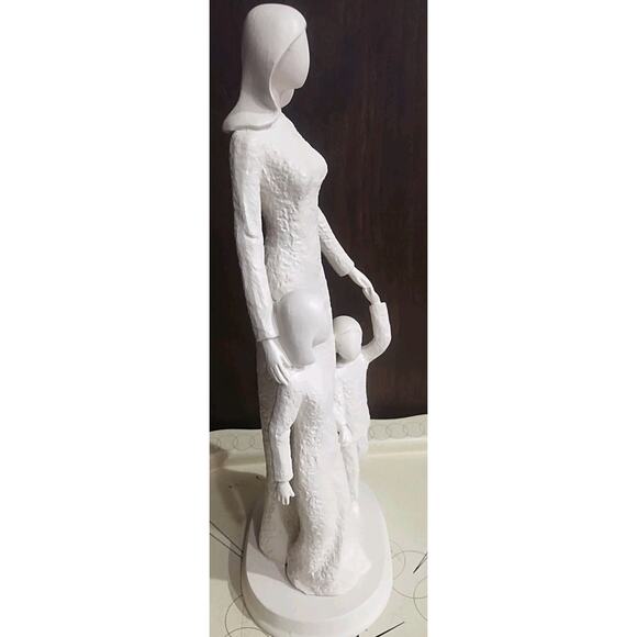 Vintage Mother & Children Statue Gift Figurine Ivory Mom Large 15" Neutral Decor - Picture 2 of 6